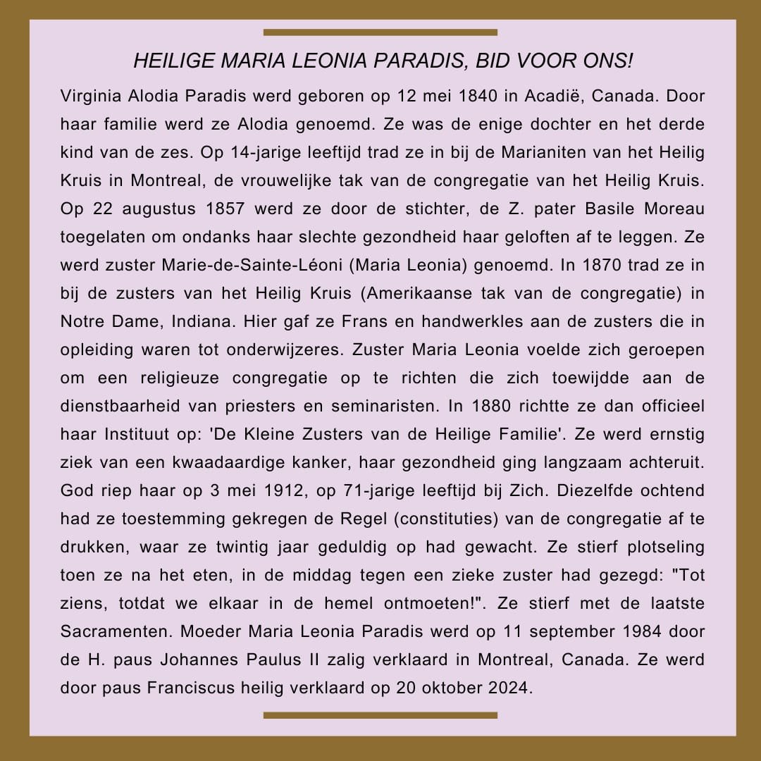 Heilige Maria Leonia Paradis
