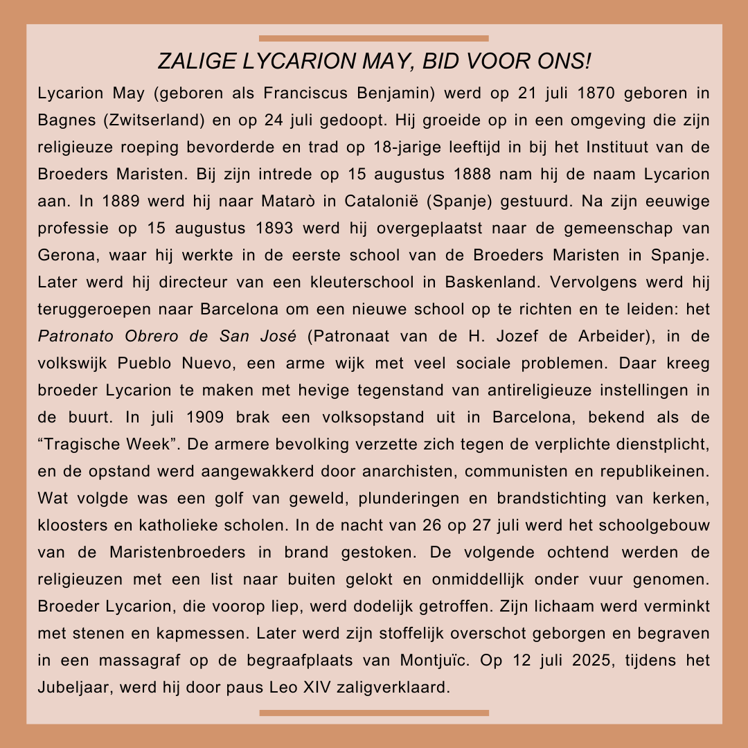 Zalige Broeder Lycarion – Franciscus Benjamín May