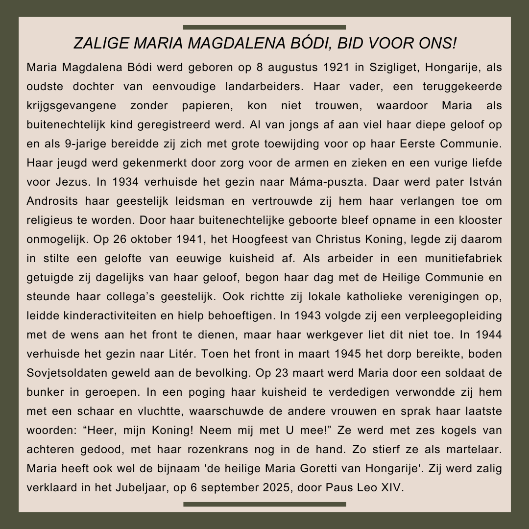 Zalige Bódi Mária Magdolna