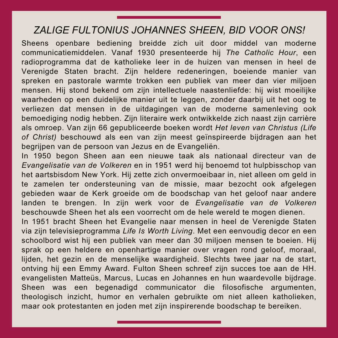 Zalige Fulton Sheen