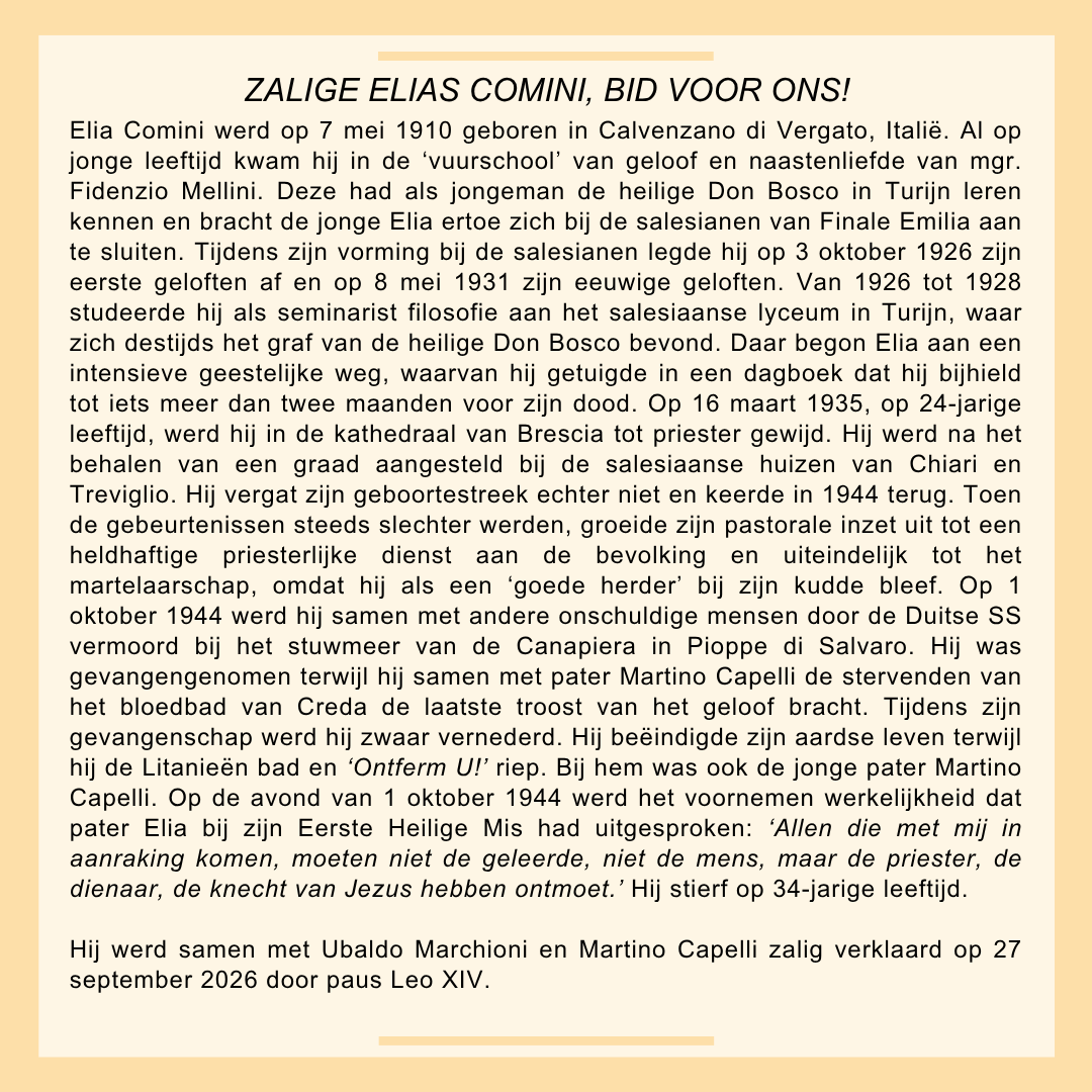 Zalige Ubaldo Marchioni, Martino Capelli en Elia Comini